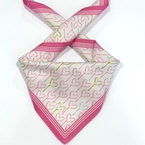 WOMEN HANDKERCHIEF CELINE Heart Pink Cute BANDANA COTTON POCKET SQUARE 20”